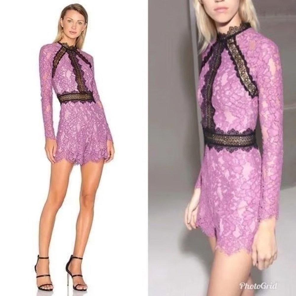 Alexis Lace Purple Eva romper size Medium